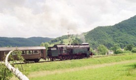 Parowóz OKz32 na linii Nowy Sącz – Krynica, 1992. 
Fot....